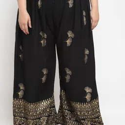 style prezone Women Relaxed Black Viscose Rayon Trousers-picture-15