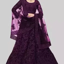 Fancy Designer Flared Embroidered Western Party Lehenga-image-2