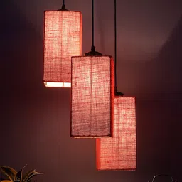 Devansh Pink Jute Square Cluster Hanging Lamp Pendant Lamp Ceiling Lamp-picture-41