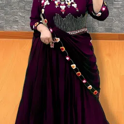 kalyanitextile Embroidered, Embellished Semi Stitched Lehenga & Crop Top-picture-25