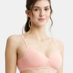 Jockey Wirefree Padded Medium Coverage Lace Styling Tshirt Bra-1723 image 2