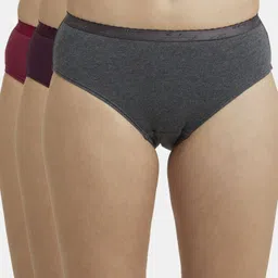 jockey Pack of 3 1523 High Coverage Super Combed Cotton with StayFresh Treatment Women Hipster Multicolor Panty image 1