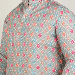 metronaut plus Men Printed Pure Cotton A-line Kurta image 5