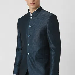van heusen Men Solid Single Breasted Wedding Blazer image 4