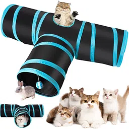 Cat Tunnel Kitten Dog Rabbits Cat Interactive Toy Play Toy Foldable Pet Cat Toy Polyester, Steel Training Aid, Ball For Cat-image-19