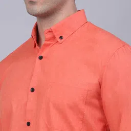 JAINISH Men Peach-Coloured Classic Casual Shirt image 2