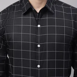 JAINISH Men Classic Windowpane Checks Casual Pure Cotton Shirt image 2