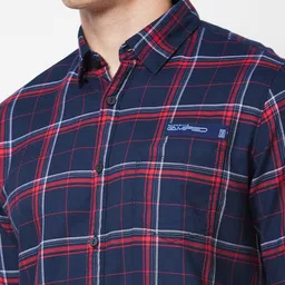 SPYKAR Spread Collar Opaque Checked Cotton Casual Shirt image 2