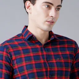 PAUL STREET Men Standard Windowpane Checks Slim Fit Casual Shirt image 5