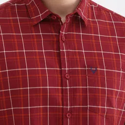 Allen Solly Men Custom Spread Collar Windowpane Checked Cotton Casual Shirt image 5