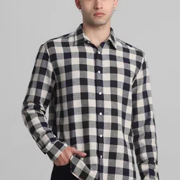 Jack & Jones Buffalo Checked Cotton Linen Casual Shirt image 2