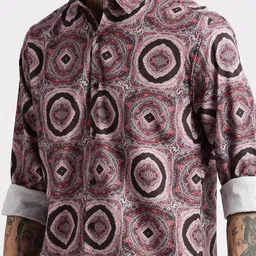 SHOWOFF Standard Spread Collar Slim Fit Opaque Printed Casual Shirt image 2