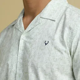 Allen Solly Men Custom Cuban Collar Abstract Printed Cotton Casual Shirt image 4