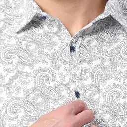 SNX Tailored Fit Paisley Printed Cotton Casual Shirt image 3