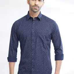 Greenfibre Spread Collar Slim Fit Printed Cotton Casual Shirt image 5