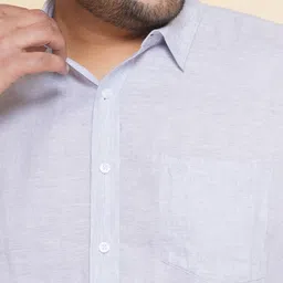 John Pride Plus Size Spread Collar Linen Casual Shirt image 5