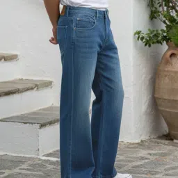 Shein Full Length Fly with Button Closure Mid Wash Jeans image 2