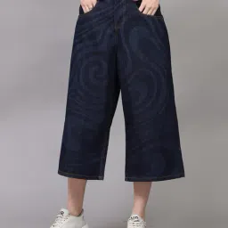 Shein Abstract Print Flared Fit Cropped Culottes image 2