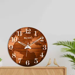 olive tree Troika Brown Engineered Wood Wall Clock image 2