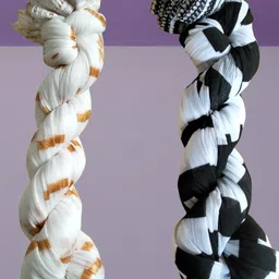 roundx Lycra Blend Printed Yellow, White Women Dupatta image 1