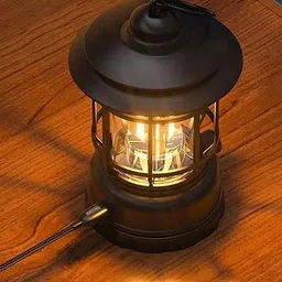xydrozen IPX4 Waterproof Vintage Camping Lantern Black Metal, Plastic Hanging Lantern-picture-17