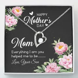 rakva Mom Necklace, Necklace Gift For Mom From Son For Mom Zircon Silver Pendant Set-picture-28