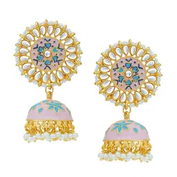 Sukkhi Gold-Plated Contemporary Jhumkas Earrings image 2
