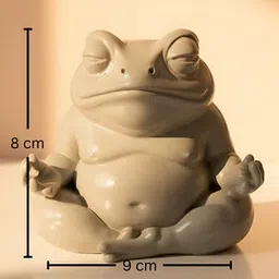layercraft Yoga Frog Figurine for Home Decor | Glossy Meditation Frog Showpiece Decorative Showpiece - 8 cm image 4