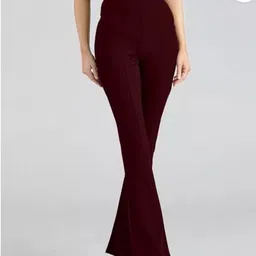 purser Women Skinny Fit Maroon Lycra Blend Trousers image 1