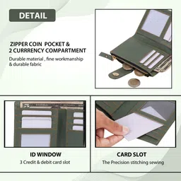 samtroh Women Casual, Evening/Party Green Artificial Leather Wallet image 2