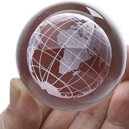 bhumija Globe Crystal Ball Night Light Lamp with Wooden Base Table Lamp image 2