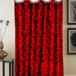 gowri tex premium curtains 214 cm (7 ft) Door Polycotton Semi Transparent Curtain (Pack Of 2) image 2