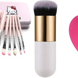 fozzby Brush Kit with Storage Box & Sponge Puff & Foundation/blush Brush(pack of 9)-picture-13
