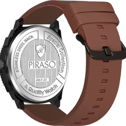 Piraso Brown Date Dial With Brown Silicone Strap Analog Watch For Men Analog Watch - For Men 972 ADIFI BROWN SILICONE STRAP image 4