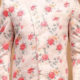 VASTRAMAY Men Floral Printed Sherwani with Viscose Kurta & Churidar image 5