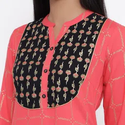 all about you Floral Printed Straight Gotta Patti Kurta with Palazzos image 2