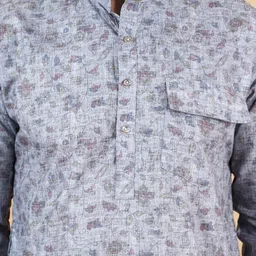 Wintage Floral Printed Straight Kurta With Pyjamas image 2