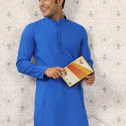 Ode by House of Pataudi Mandarin Collar Straight Kurta With Pyjamas image 2