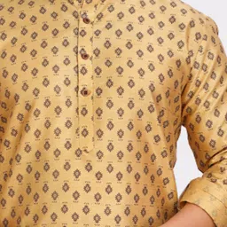 SHIWAM ETHNIX Floral Printed Mandarin Collar Kurta with Pyjamas image 2
