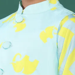 TALES & STORIES Boys Geometric Printed Straight Kurta & Pyjamas & Waistcoat image 2
