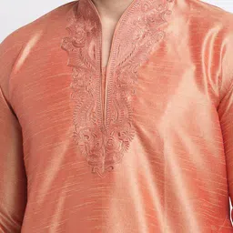 Armaan Ethnic Ethnic Motifs Yoke Design Thread Work Dupion Silk Kurta with Churidar image 2