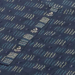 Divena Women Blue Floral Printed Sequinned Pure Cotton Kurta with Skirt & With Dupatta image 2