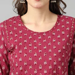 DECKEDUP Ethnic Motifs Printed Pure Cotton Kurta with Trousers image 2