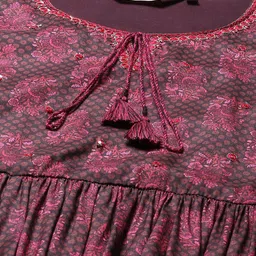 Biba Round Neck Ethnic Motifs Printed Gotta Patti Regular Kurta & Palazzos With Dupatta image 2