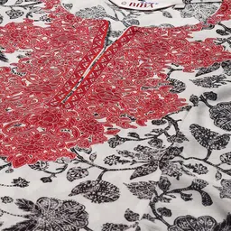 Biba Floral Printed Pure Cotton Kurta & Trousers With Dupatta image 2