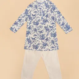 indus route by Pantaloons Boys Floral Printed Straight Pure Cotton Kurta With Pyjamas image 2