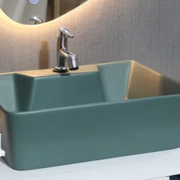 (16*13*5) inch royal matt finish premium quality ceramic counter top basin / (41*32.5*12) cm very attractive heavy quality green ceramic wash basin / Table Top Basin-image-37