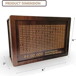 asm creation Piggy Bank Gullak,Rs.1,00,000 Money Saving Challenge Box,Gift for Kids Coin Bank image 2