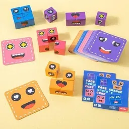 knk infotain Emoji Cube face Game for Kids Matching Block Puzzle16 Cube 64 Cards-picture-11