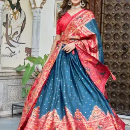 house of common Floral Print Semi Stitched Lehenga Choli image 5